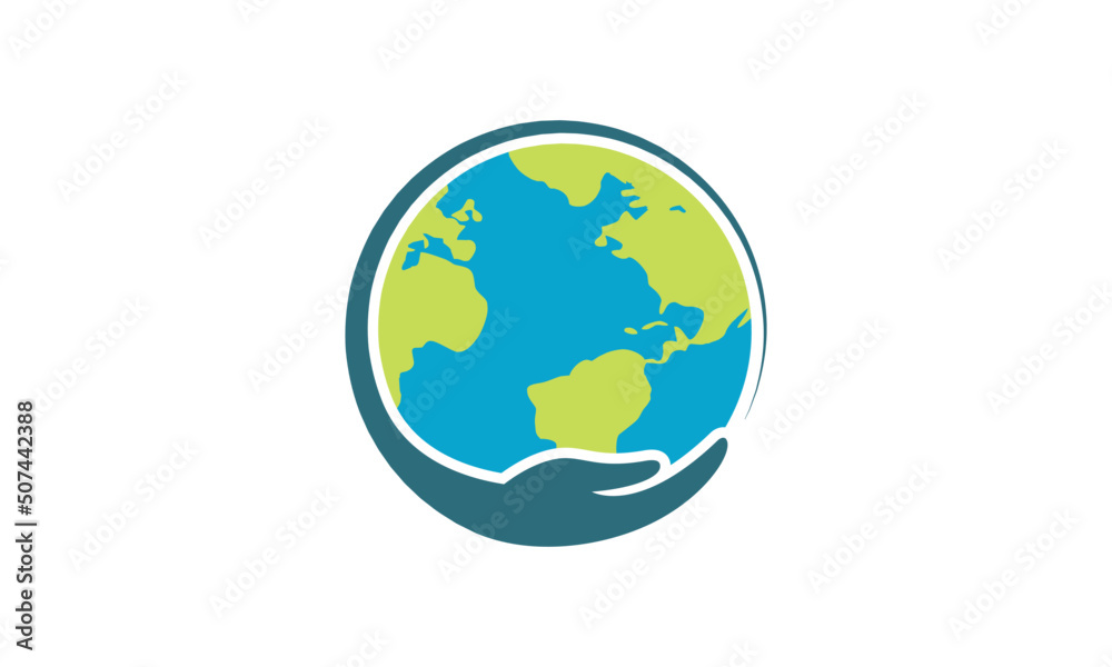 save earth logo design template. save globe logo vector icon	
