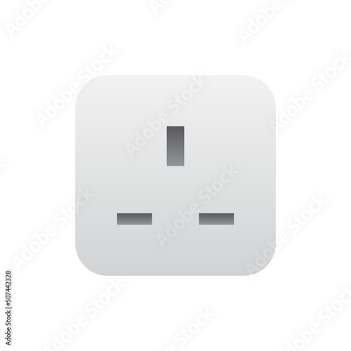 Realistic socket outlet icon, Vector.
