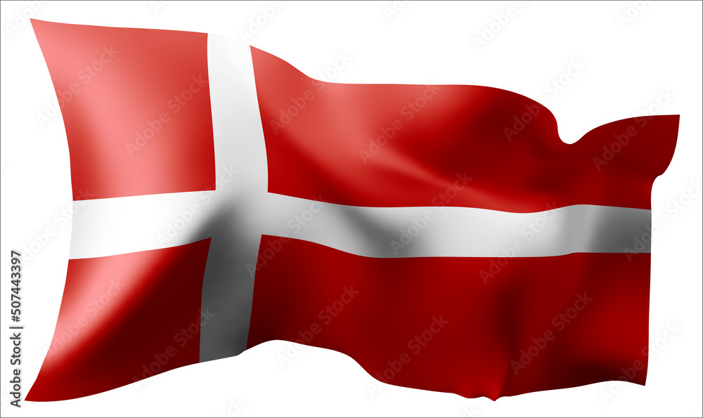 Fototapeta premium Flag of the Denmark waving in the wind.