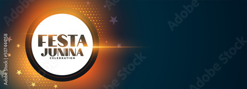 shiny festa junina banner with text space