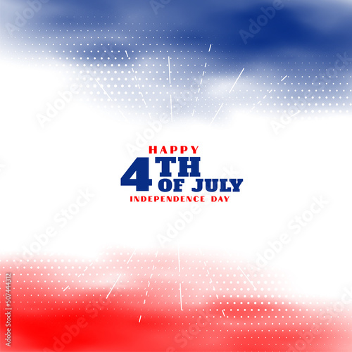 happy 4th of july flag color cloud style independence day background