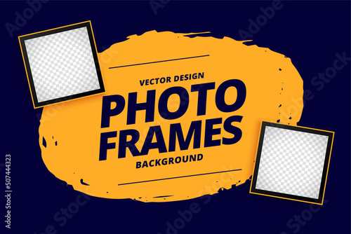 abstract photo frames with grunge background