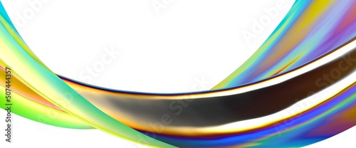 Fluid design twisted shapes holographic 3D abstract background iridescent wallpaper