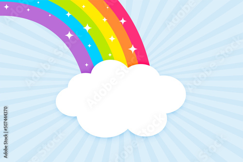 rainbow with sparkles and clouds photo