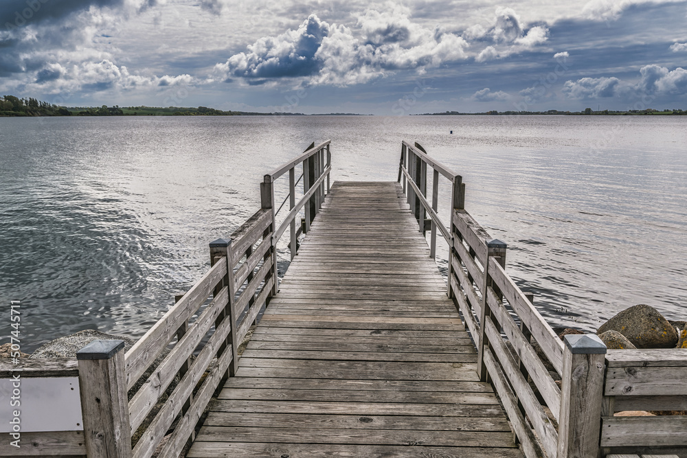 Naklejka premium Hoeruphav marina on the Gendarmstiern walking path in Denmark