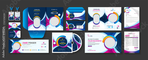Corporate Abstract colorful modern Profesional business corporate identity stationery set