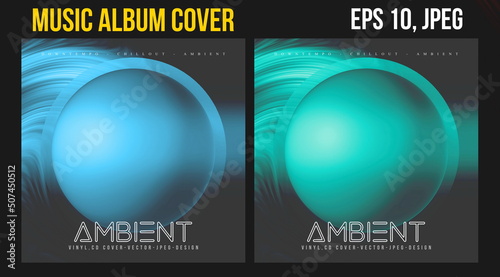Music Album Cover for the Web Presentation. Colorful Vector Background. Abstract postcard set. Posters Template. Vinyl and CD DVD artwork design. Square flyers, banners, brochure, book. Music Single	