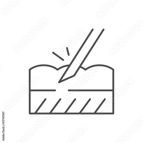 Skin injection line outline icon