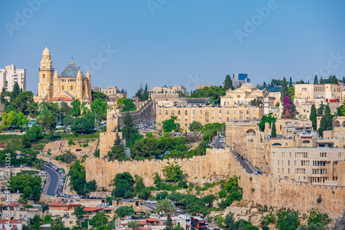 Jerusalem, Israel - June 9 2019: Suggestive glimpse of the city of Jerusalem