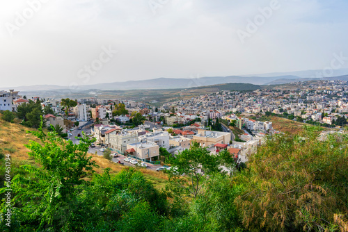 Nazareth, Israel - June 4 2019: Panorama of Nazareth, the town of Jesus Christ