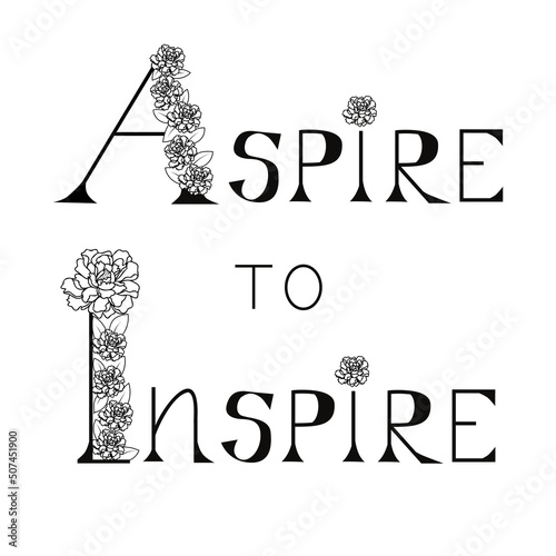 Εκτύπωση καμβά Aspire to inspire lettering