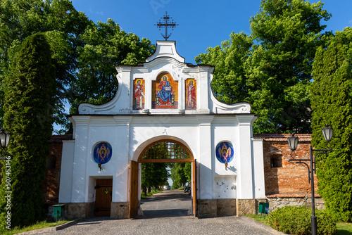 Entrance to the Krekhovsky monastery in the city of Zhovkva. Ukraine photo