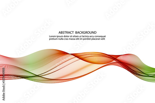 Colored flow of transparent vector waves Abstract background of wavy lines Design for posters, banners, flyers and presentations.