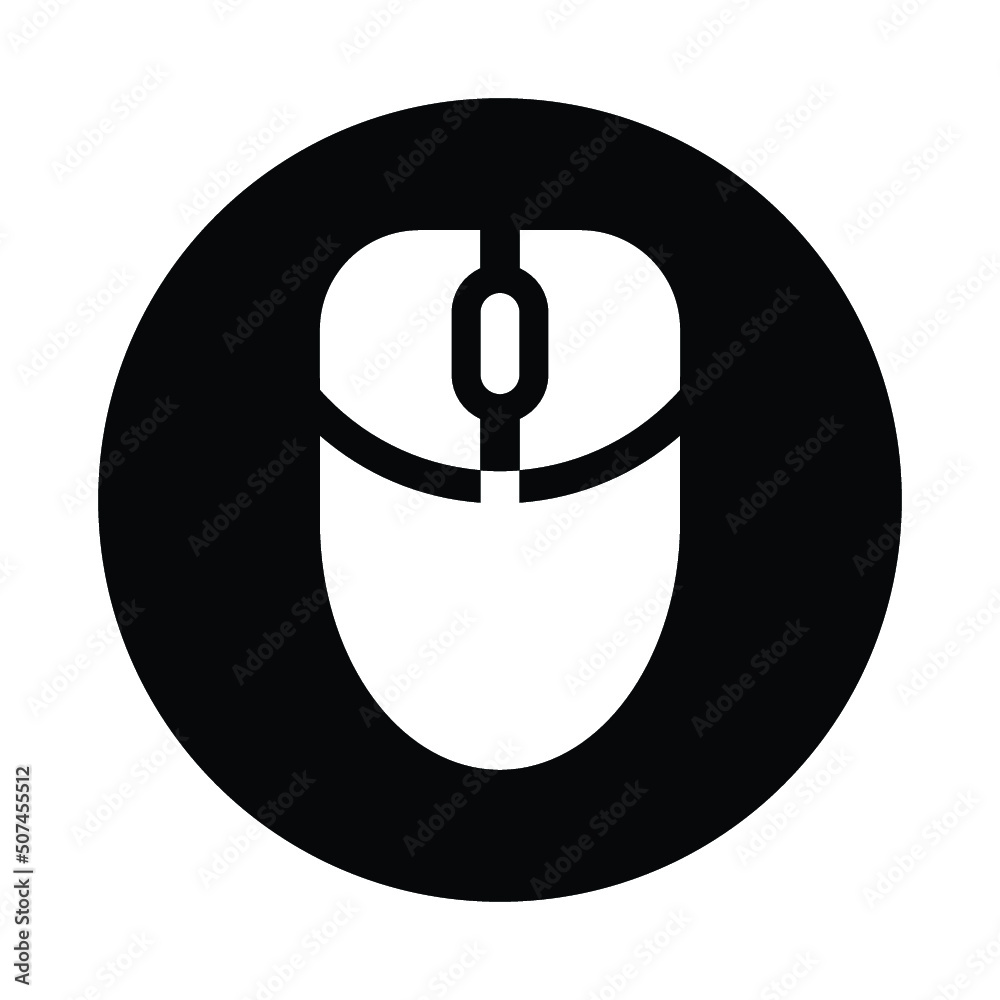 Mouse, device icon. Black vector graphics. Mouse, device icon. Black vector graphics.