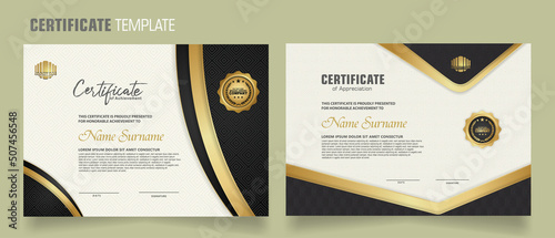 Luxury certificate template with realistic texture pattern ornament and background