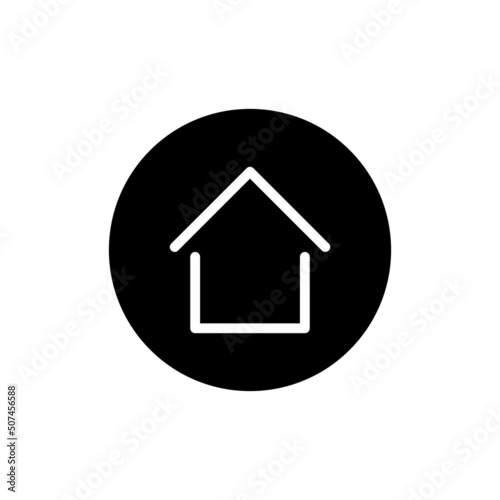 Home line icon in black round