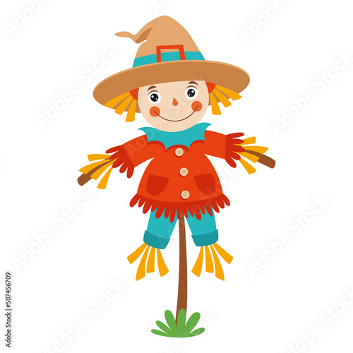 Fotografiet Cartoon Illustration Of A Scarecrow