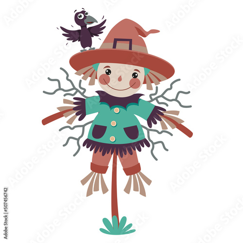 Cartoon Illustration Of A Scarecrow