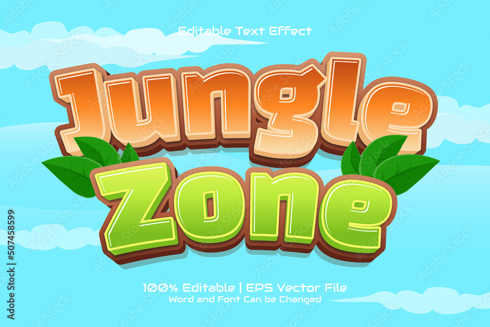 Editable text effect - Jungle Zone 3D Cartoon Game style Editable text effect - Jungle Zone 3D Cartoon Game style