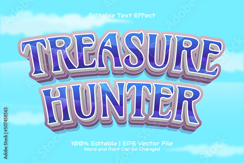 Editable text effect - Treasure Hunter Cartoon Game style
