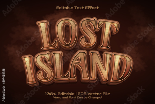 Editable text effect - Lost Island Cartoon Game style