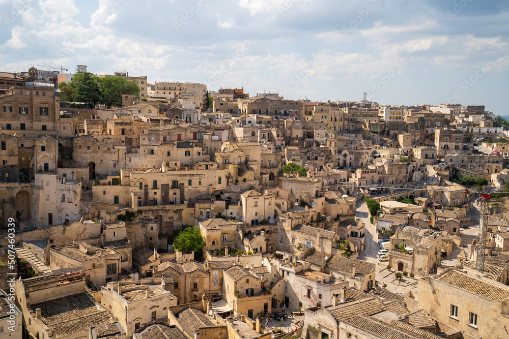 spectacular view of Matera at night spectacular view of Matera at night