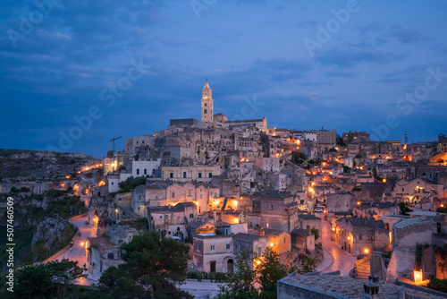 spectacular night view of Matera 
