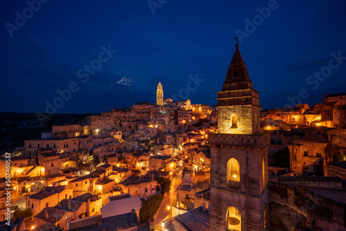 spectacular night view of Matera 