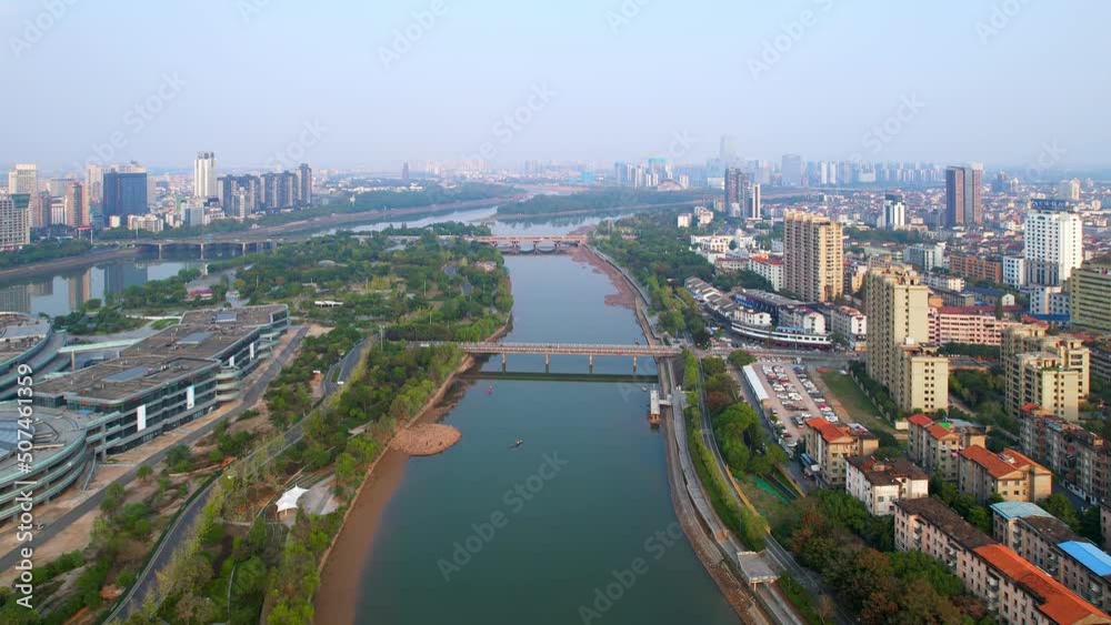 aerial view of modern cityscape along river in midtown of jinhua
aerial view of modern cityscape along river in midtown of jinhua