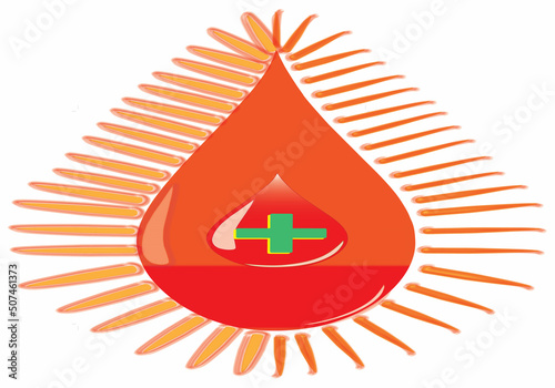 Blood and spiral. Health Vector Logo. Natural for blood
