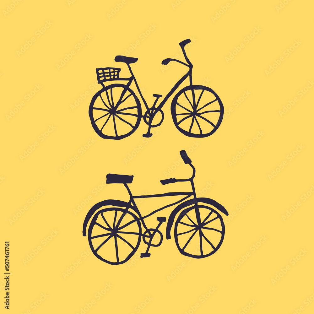Hand drawn bicycles