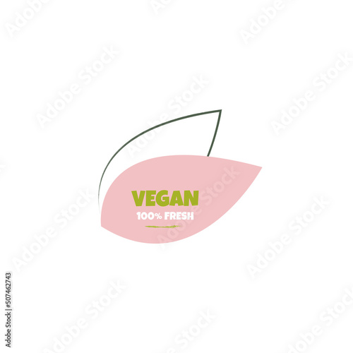 Eco, bio, organic and natural products sticker, label, badge and logo. 
Ecology icon. Logo template with green leaves for organic and eco 
friendly products. Vector illustration