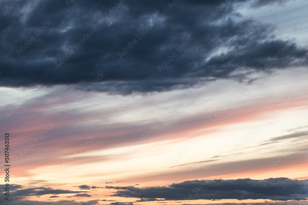 Twilight sky with effect of light pastel colors. Colorful sunset of soft clouds. Twilight sky with effect of light pastel colors. Colorful sunset of soft clouds.