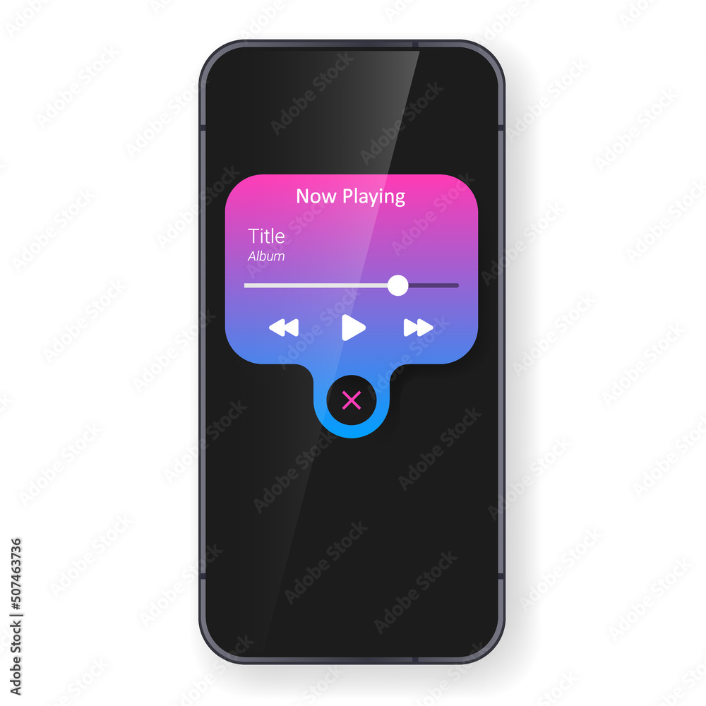 music player now playing pop up ui Stock Vector | Adobe Stock