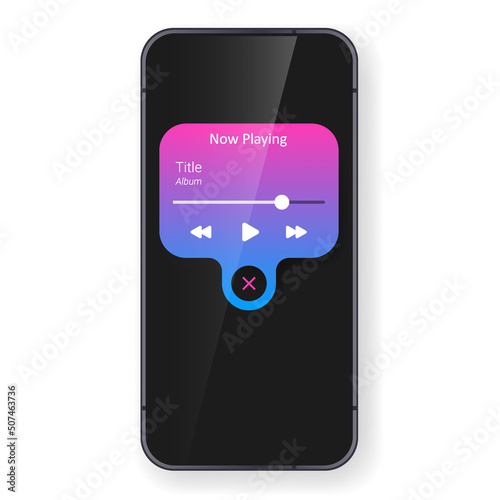 music player now playing pop up ui