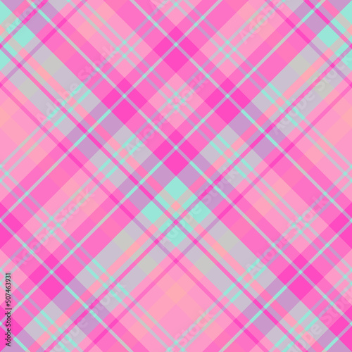Seamless pattern in marvellous morning pink and light mint green colors for plaid, fabric, textile, clothes, tablecloth and other things. Vector image. 2