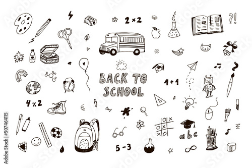 Back to school vector illustrations set