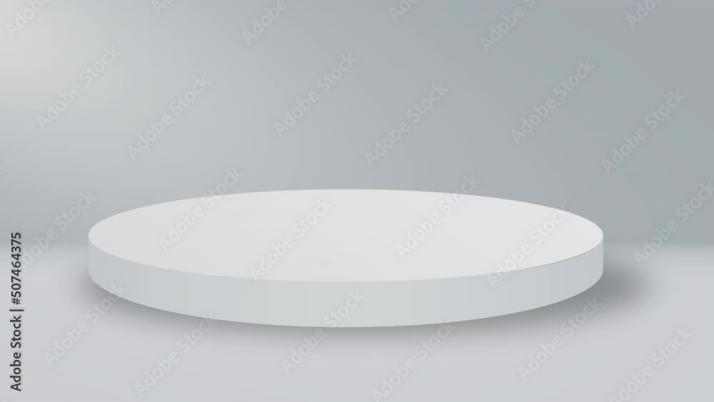 Empty round podium, pedestal or platform illuminated by volume spotlights. Digital 3d animation Empty round podium, pedestal or platform illuminated by volume spotlights. Digital 3d animation
