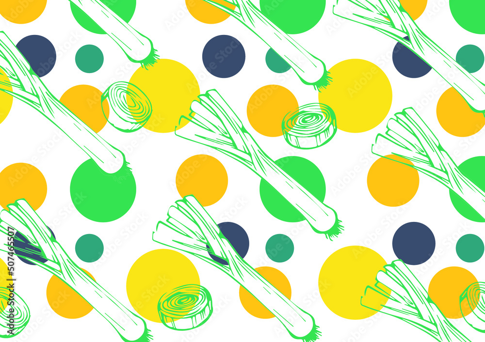leek pattern food collection green leek pattern food collection green