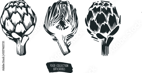 food collection ingredients artichokes