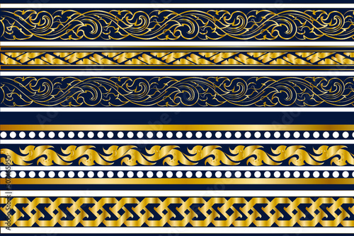 golden thai pattern background,luxury gold pattern.