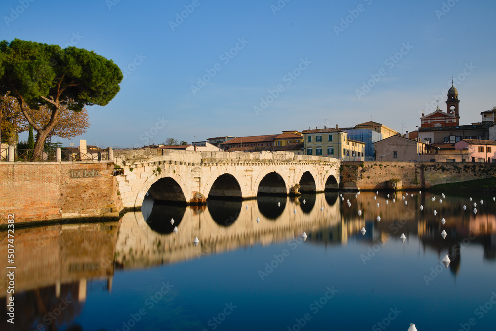 roman bridge in Rimini, Italy