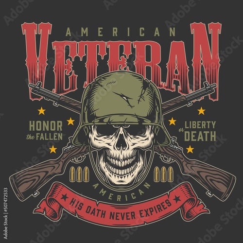 American Veteran colorful vintage poster