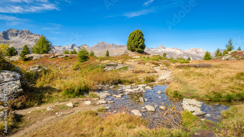 In Surlej (Grisons, Switzerland) there is a cable car that takes you to Murtel and optionally to Corvatsch. A gorgeous hiking area is waiting for you. Surlej is a small village near Silvaplana. photo