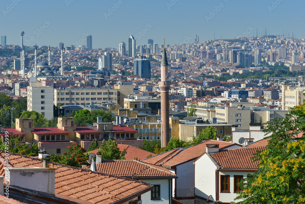 Ankara cityscape including major monuments - Ankara, Turkey