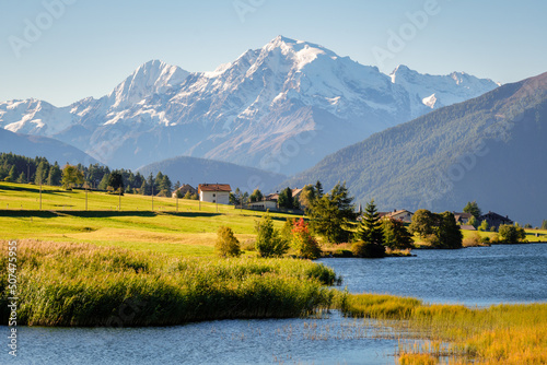 Past the Austria-Italy border and Reschen Pass, lies St. Valentin auf der Haide with its gorgeous Lake Haider and view on the Ortler Mountain Group. It lies in South Tyrol in Vinschgau or Val Venosta