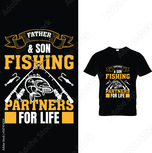 Father   son fishing partners fishing t-shirt design.