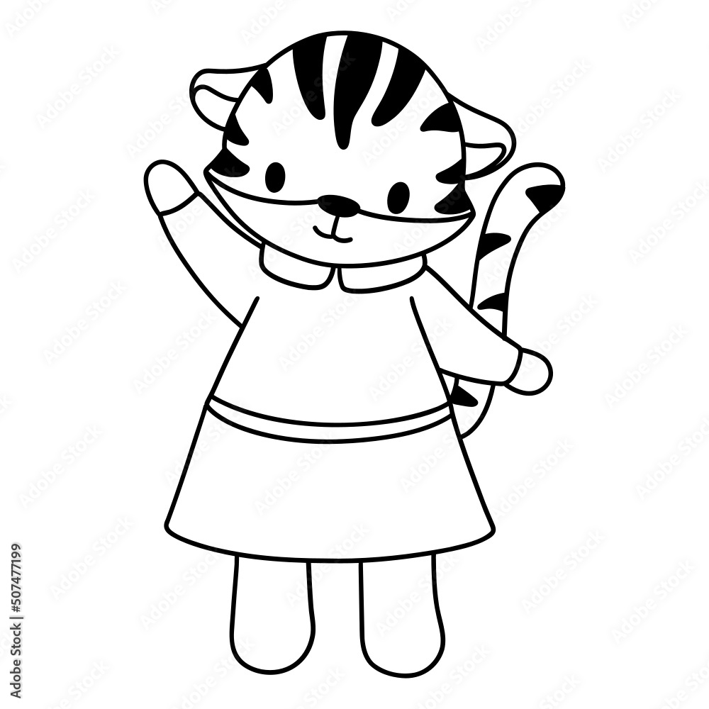 cartoon tiger hand drawn cartoon tiger hand drawn