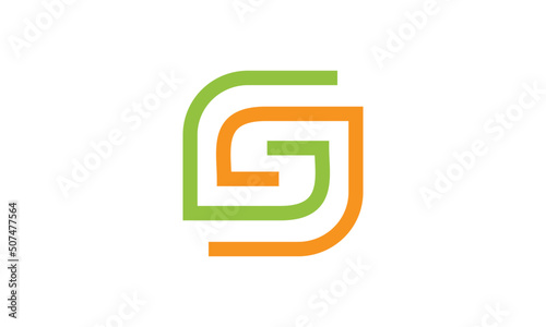 Abstract Initial Letter G and leaf Logo