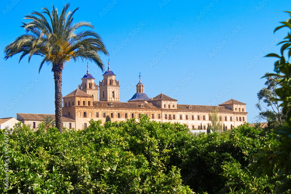 Monumental baroque complex of the Jerónimos Monastery in the middle of the Murcian orchard	
